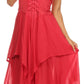 Sakkas Lady Mary Jacquard Corset Style Bodice Lightweight Handkerchief Hem Dress
