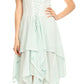 Sakkas Lady Mary Jacquard Corset Style Bodice Lightweight Handkerchief Hem Dress
