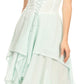 Sakkas Lady Mary Jacquard Corset Style Bodice Lightweight Handkerchief Hem Dress