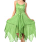 Sakkas Lady Mary Jacquard Corset Style Bodice Lightweight Handkerchief Hem Dress