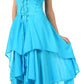 Sakkas Lady Mary Jacquard Corset Style Bodice Lightweight Handkerchief Hem Dress