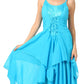 Sakkas Lady Mary Jacquard Corset Style Bodice Lightweight Handkerchief Hem Dress