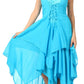 Sakkas Lady Mary Jacquard Corset Style Bodice Lightweight Handkerchief Hem Dress