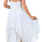 Sakkas Lady Mary Jacquard Corset Style Bodice Lightweight Handkerchief Hem Dress