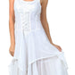 Sakkas Lady Mary Jacquard Corset Style Bodice Lightweight Handkerchief Hem Dress