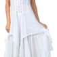 Sakkas Lady Mary Jacquard Corset Style Bodice Lightweight Handkerchief Hem Dress