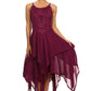 Sakkas Lady Mary Jacquard Corset Style Bodice Lightweight Handkerchief Hem Dress