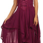 Sakkas Lady Mary Jacquard Corset Style Bodice Lightweight Handkerchief Hem Dress