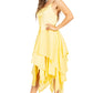 Sakkas Lady Mary Jacquard Corset Style Bodice Lightweight Handkerchief Hem Dress