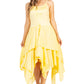 Sakkas Lady Mary Jacquard Corset Style Bodice Lightweight Handkerchief Hem Dress