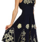 Sakkas Dharini Batik Smocked Empire Waist Dress