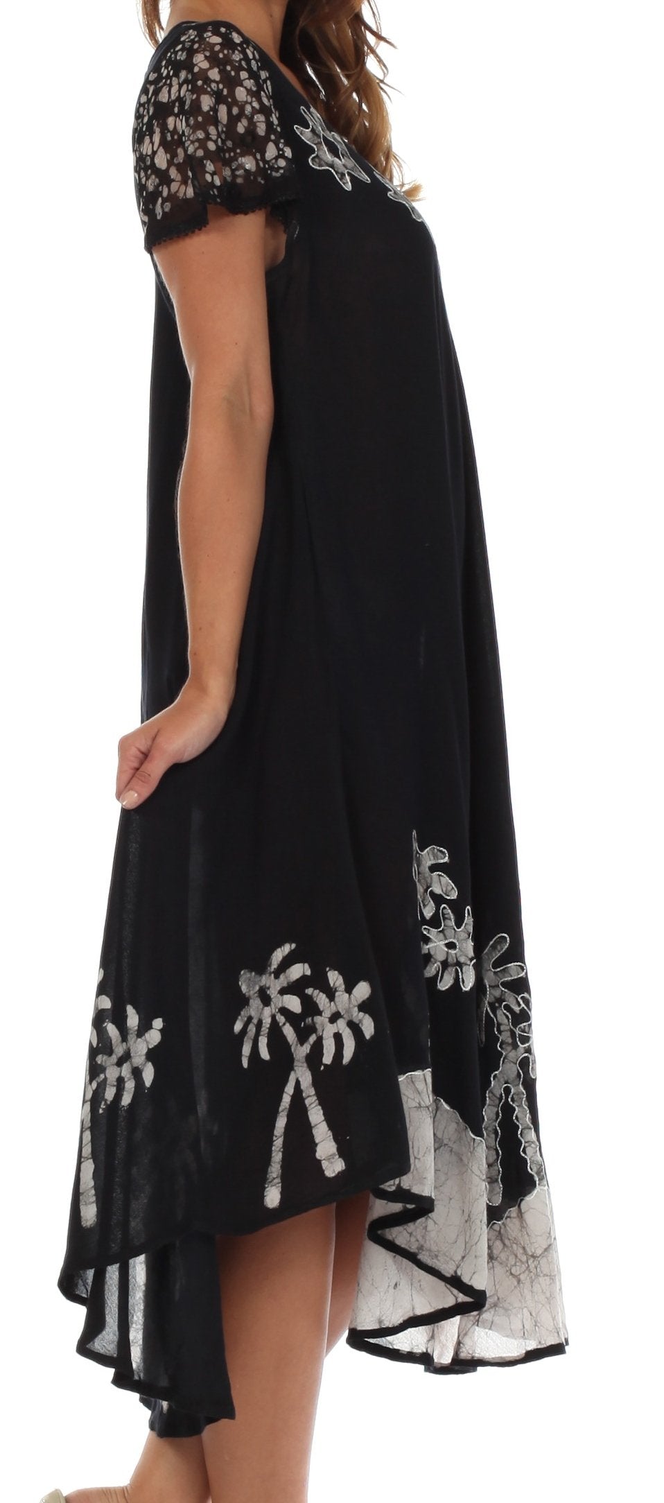 Vestido Caftán/Pareo de Manga Corta Sakkas Batik Palmera