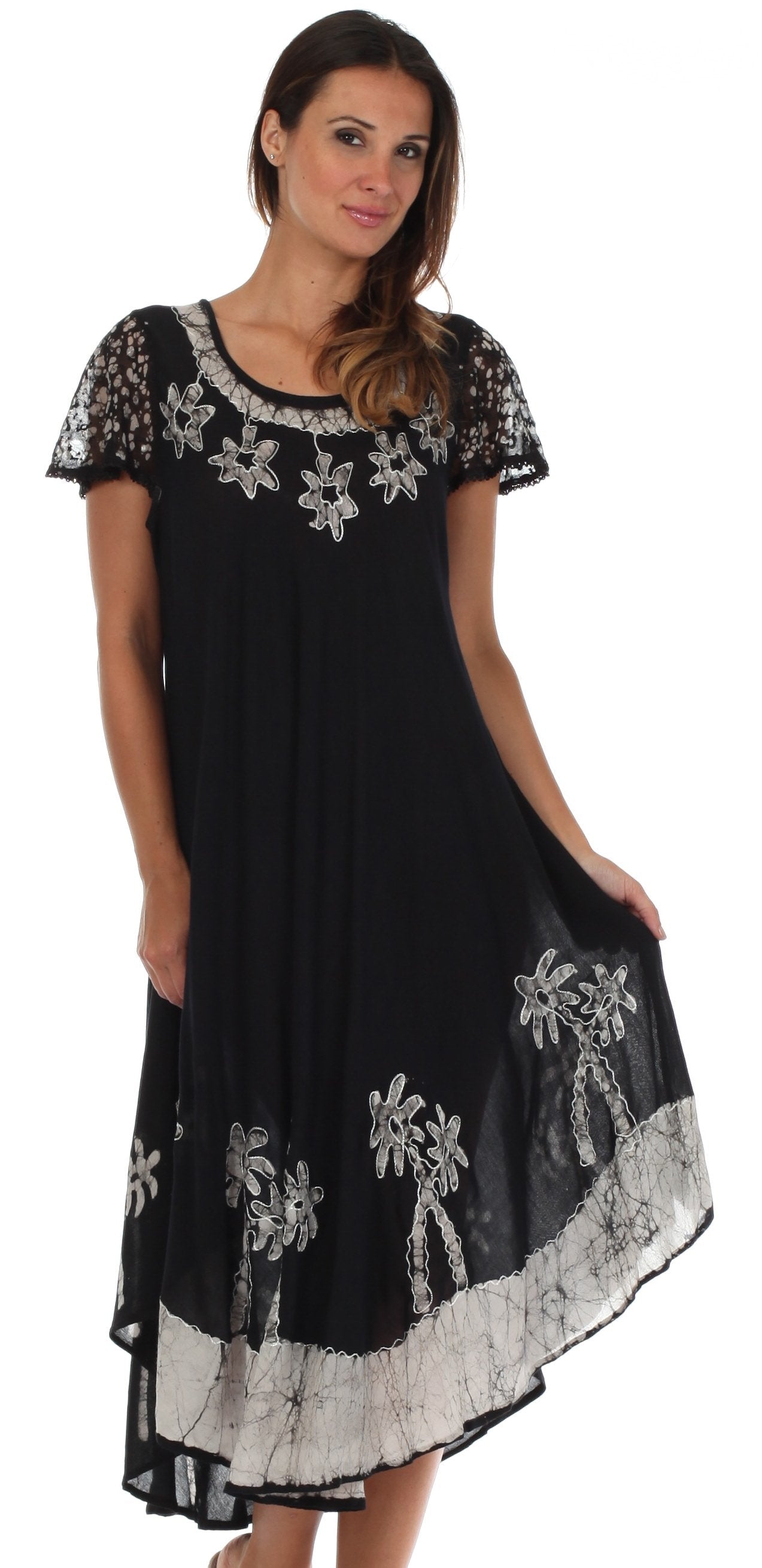 Vestido Caftán/Pareo de Manga Corta Sakkas Batik Palmera