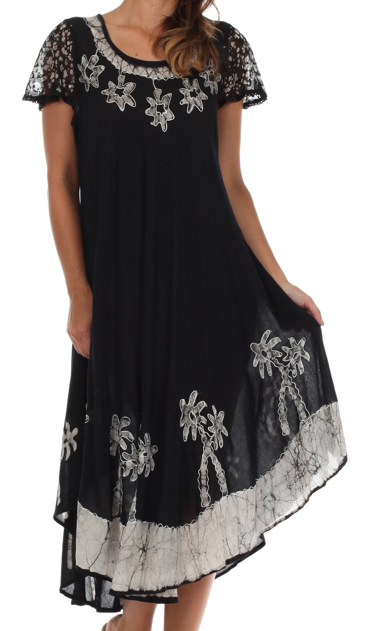 Vestido Caftán/Pareo de Manga Corta Sakkas Batik Palmera