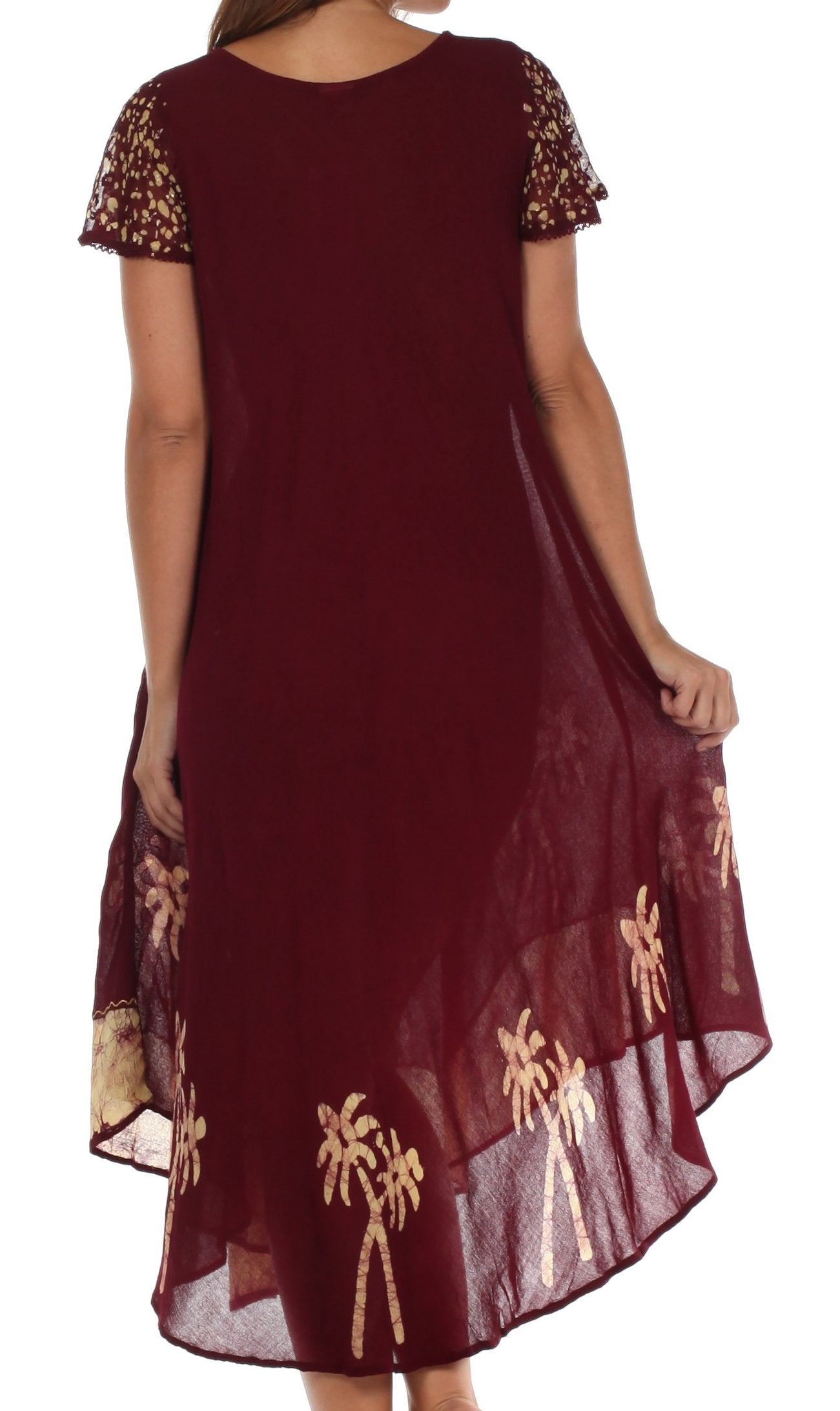 Vestido Caftán/Pareo de Manga Corta Sakkas Batik Palmera