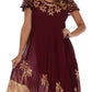 Vestido Caftán/Pareo de Manga Corta Sakkas Batik Palmera