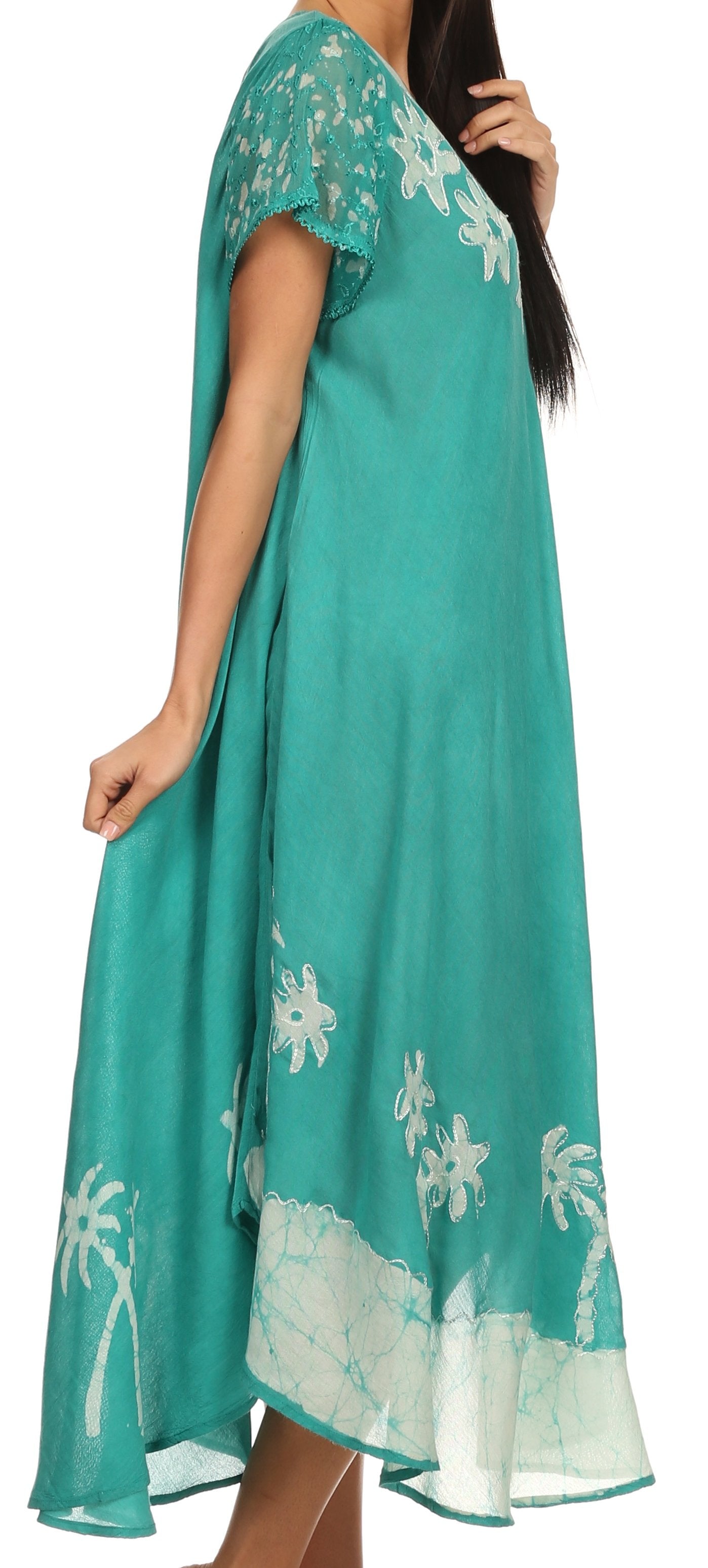 Vestido Caftán/Pareo de Manga Corta Sakkas Batik Palmera