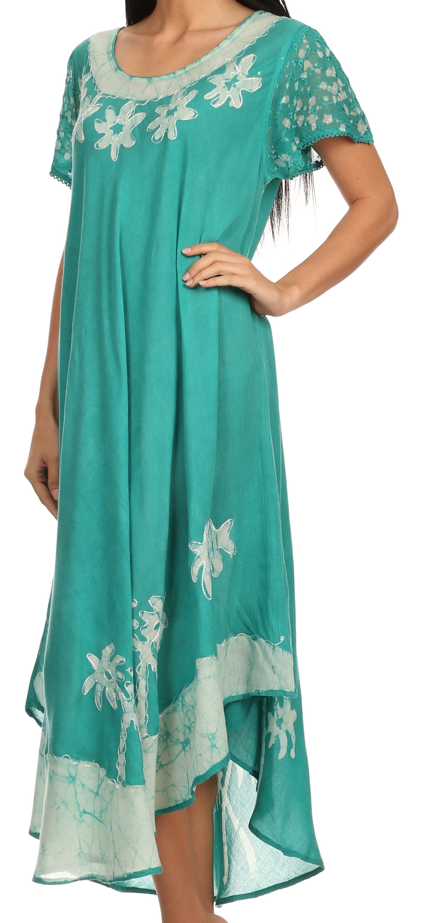 Vestido Caftán/Pareo de Manga Corta Sakkas Batik Palmera