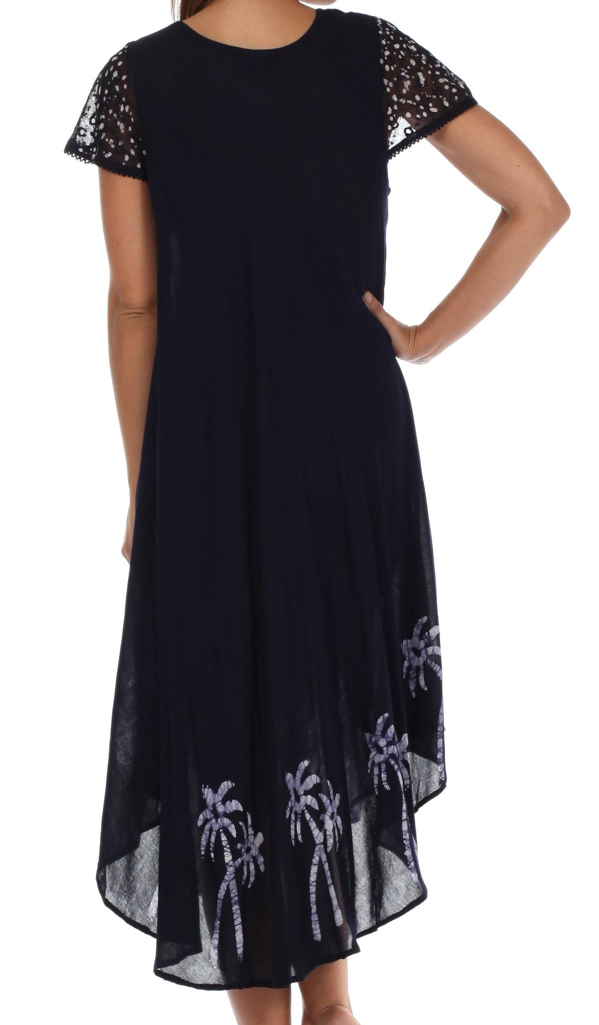 Vestido Caftán/Pareo de Manga Corta Sakkas Batik Palmera