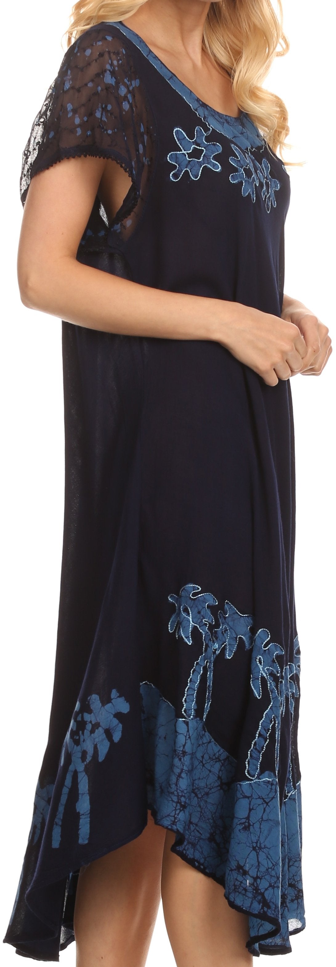 Vestido Caftán/Pareo de Manga Corta Sakkas Batik Palmera