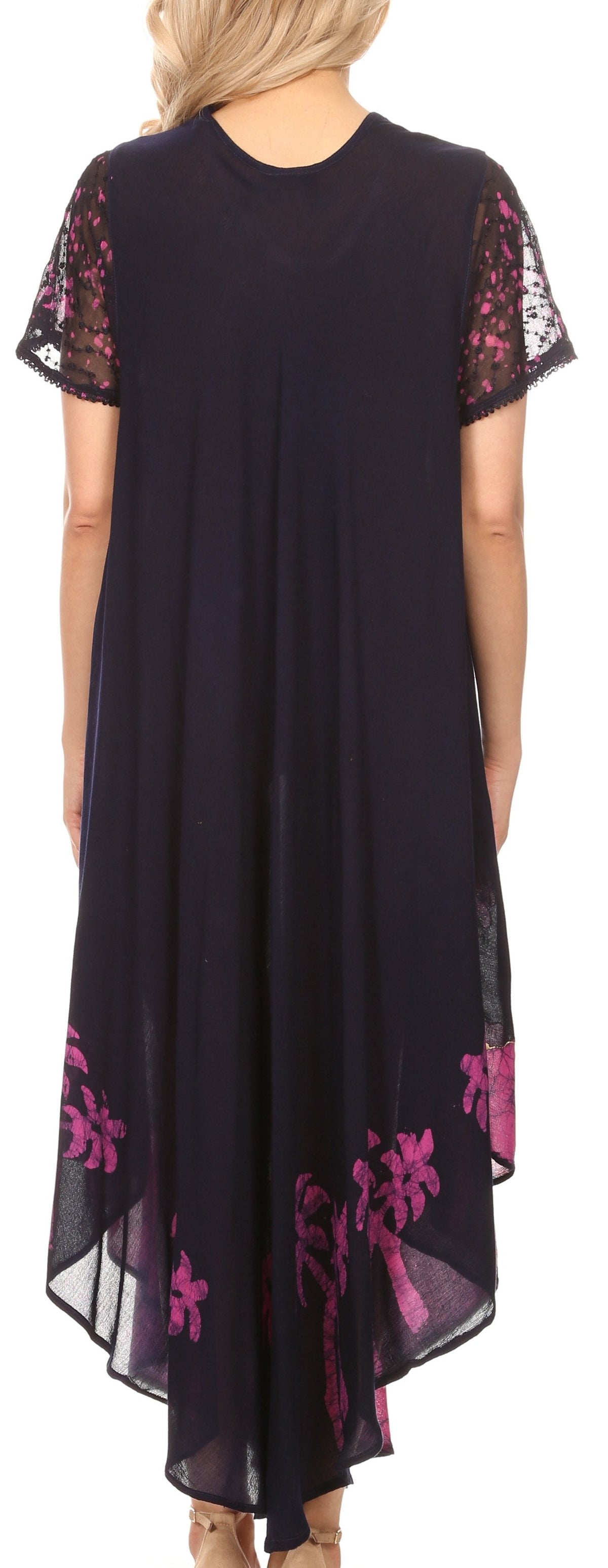 Vestido Caftán/Pareo de Manga Corta Sakkas Batik Palmera