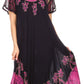 Vestido Caftán/Pareo de Manga Corta Sakkas Batik Palmera