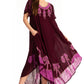 Vestido Caftán/Pareo de Manga Corta Sakkas Batik Palmera