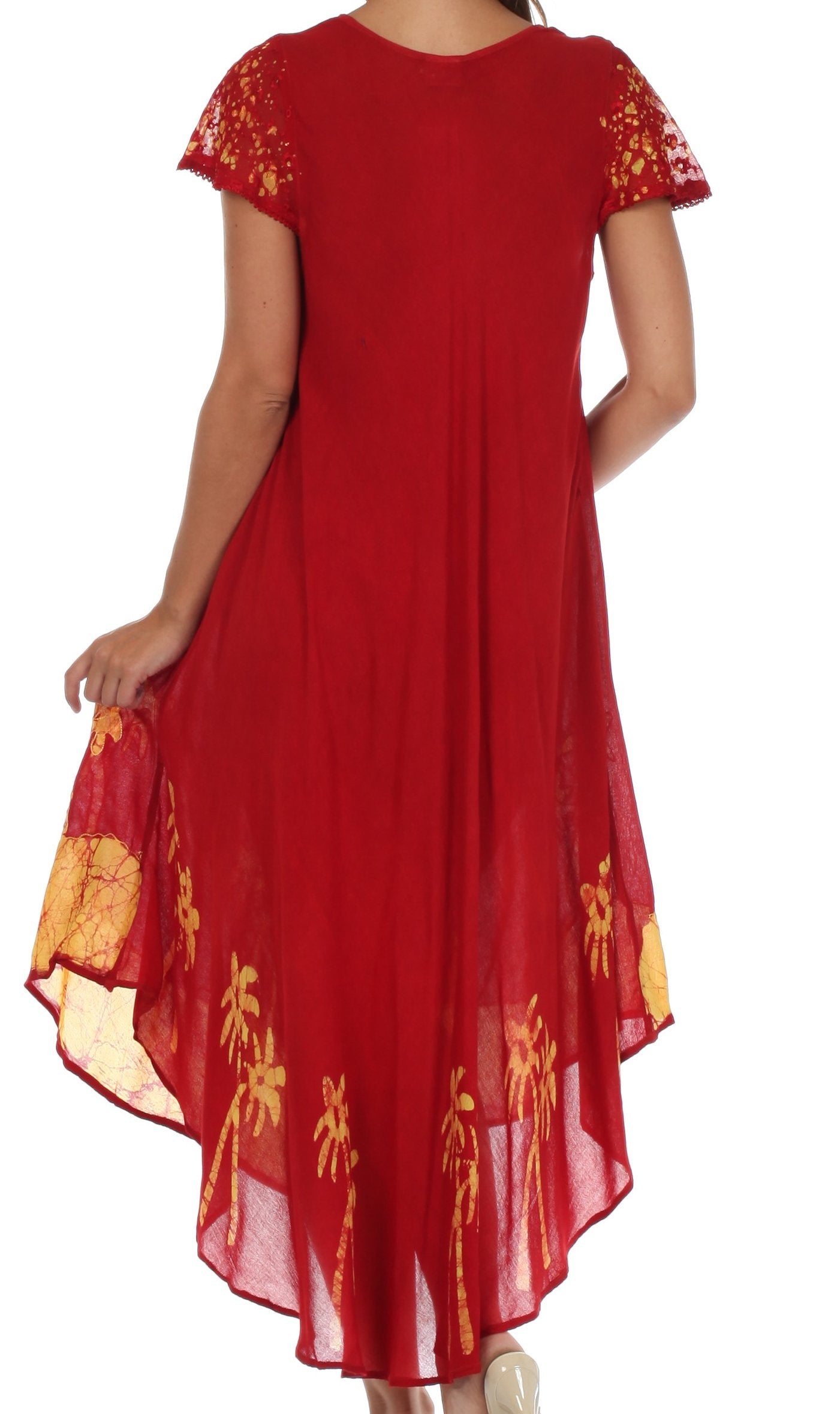 Vestido Caftán/Pareo de Manga Corta Sakkas Batik Palmera