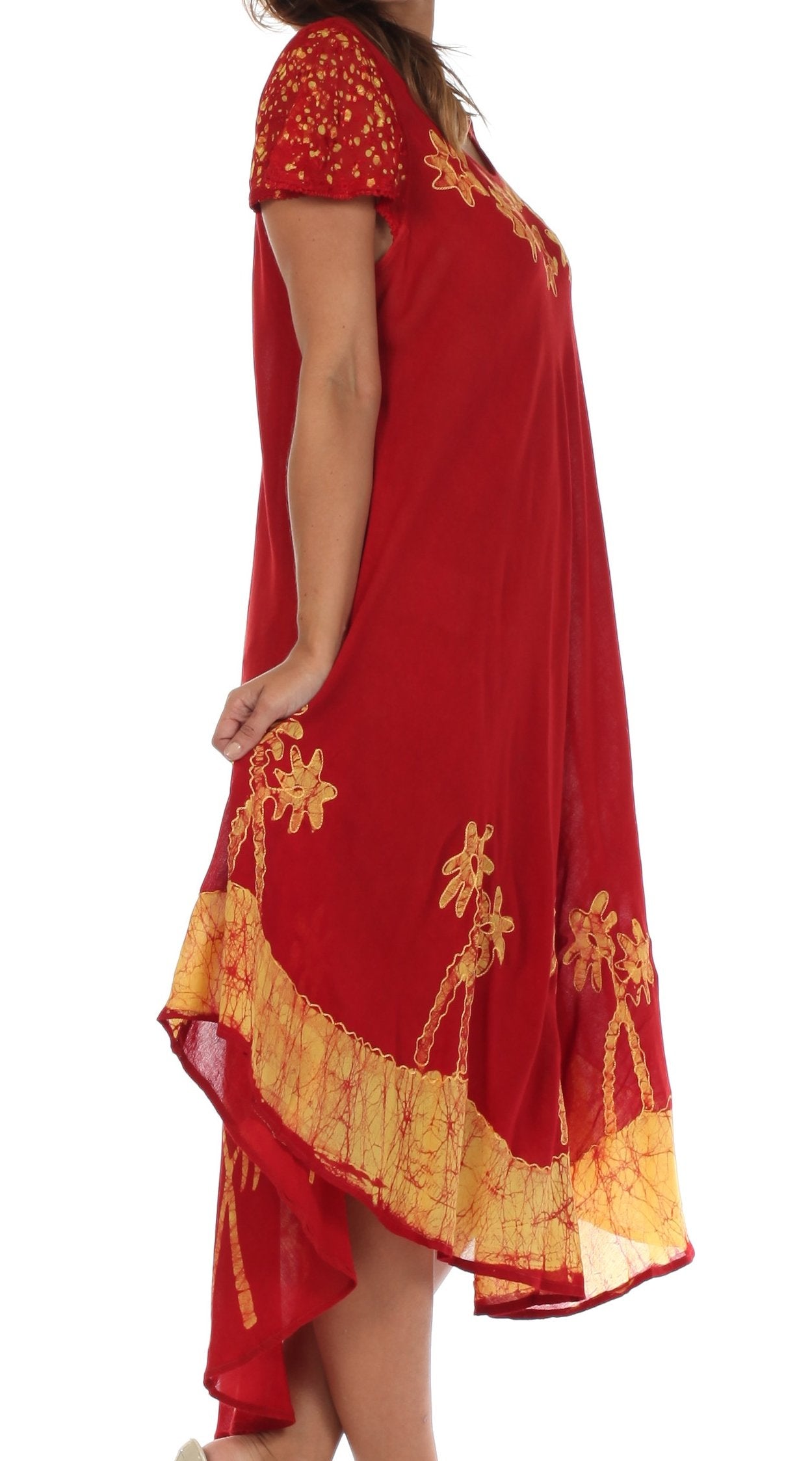 Vestido Caftán/Pareo de Manga Corta Sakkas Batik Palmera