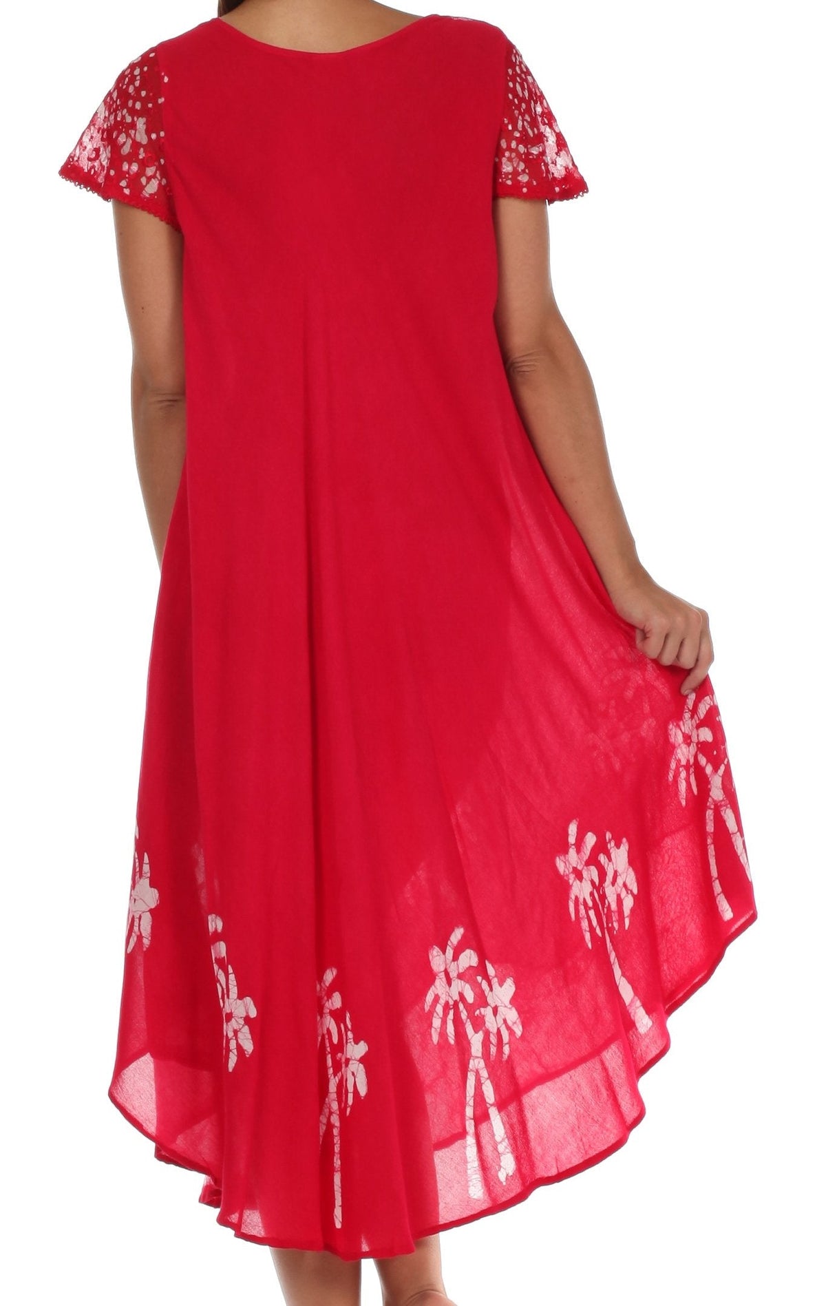 Vestido Caftán/Pareo de Manga Corta Sakkas Batik Palmera
