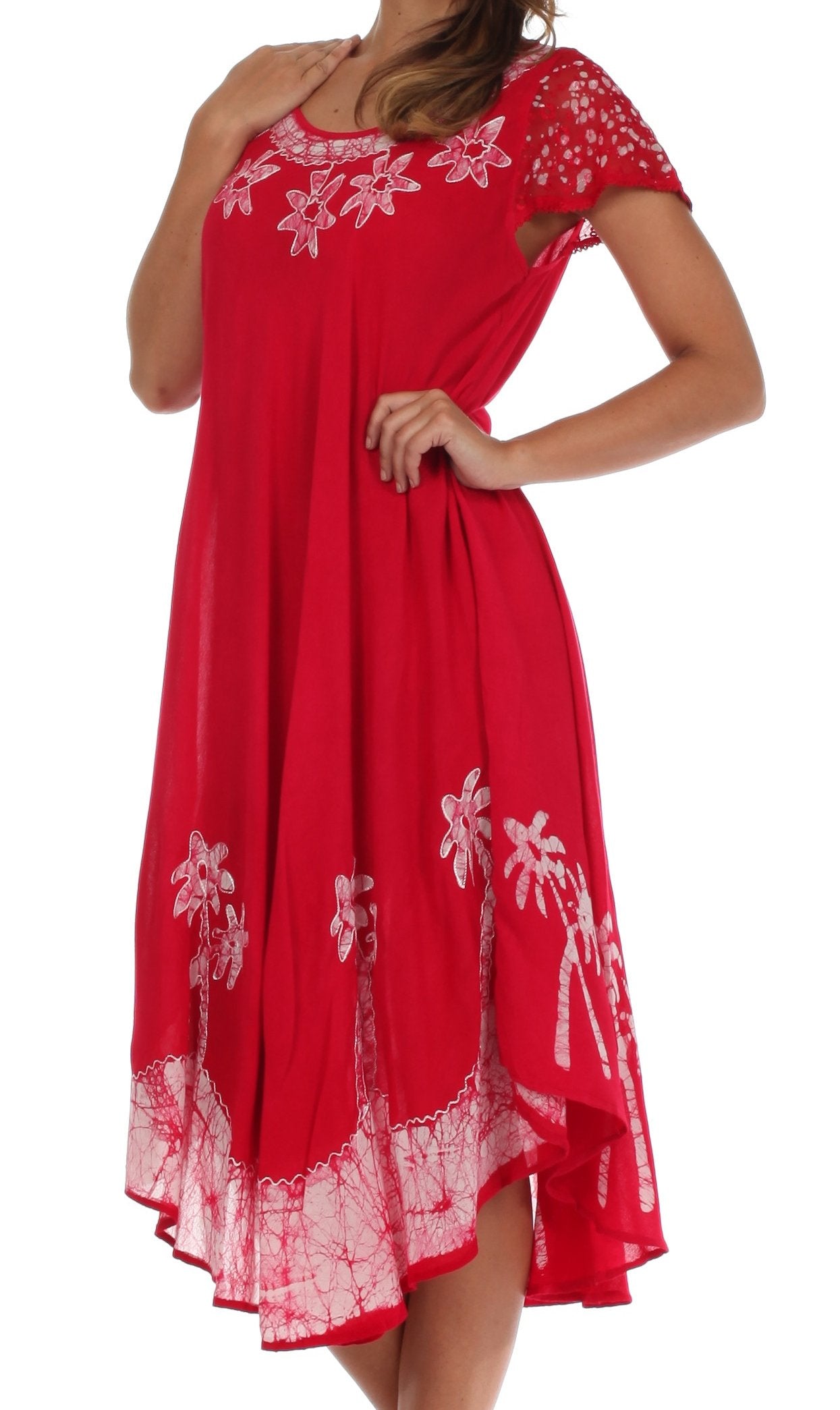 Vestido Caftán/Pareo de Manga Corta Sakkas Batik Palmera