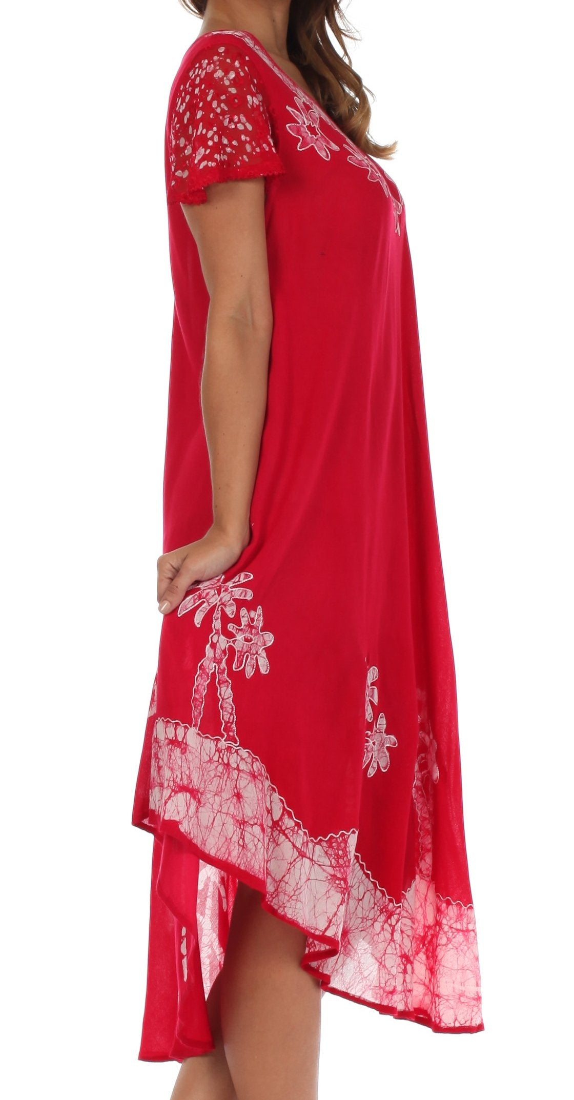 Vestido Caftán/Pareo de Manga Corta Sakkas Batik Palmera