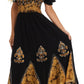 Sakkas Batik Fleur De Lis Embroidered Peasant Dress
