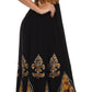 Sakkas Batik Fleur De Lis Embroidered Peasant Dress
