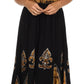 Sakkas Batik Fleur De Lis Embroidered Peasant Dress