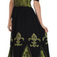 Sakkas Batik Fleur De Lis Embroidered Peasant Dress