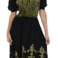 Sakkas Batik Fleur De Lis Embroidered Peasant Dress