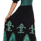Sakkas Batik Fleur De Lis Embroidered Peasant Dress