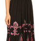 Sakkas Batik Fleur De Lis Embroidered Peasant Dress