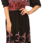 Sakkas Batik Fleur De Lis Embroidered Peasant Dress
