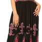 Sakkas Batik Fleur De Lis Embroidered Peasant Dress