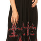 Sakkas Batik Fleur De Lis Embroidered Peasant Dress