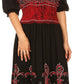 Sakkas Batik Fleur De Lis Embroidered Peasant Dress