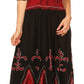 Sakkas Batik Fleur De Lis Embroidered Peasant Dress