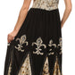 Sakkas Batik Fleur De Lis Embroidered Peasant Dress