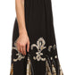 Sakkas Batik Fleur De Lis Embroidered Peasant Dress