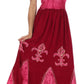 Sakkas Batik Fleur De Lis Embroidered Peasant Dress