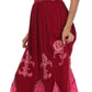 Sakkas Batik Fleur De Lis Embroidered Peasant Dress