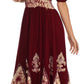 Sakkas Batik Fleur De Lis Embroidered Peasant Dress