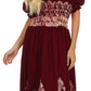 Sakkas Batik Fleur De Lis Embroidered Peasant Dress